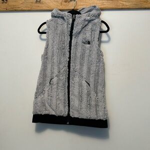 The North Face Furlander Women’s Faux Fur Hooded Vest Full Zip Gray Small